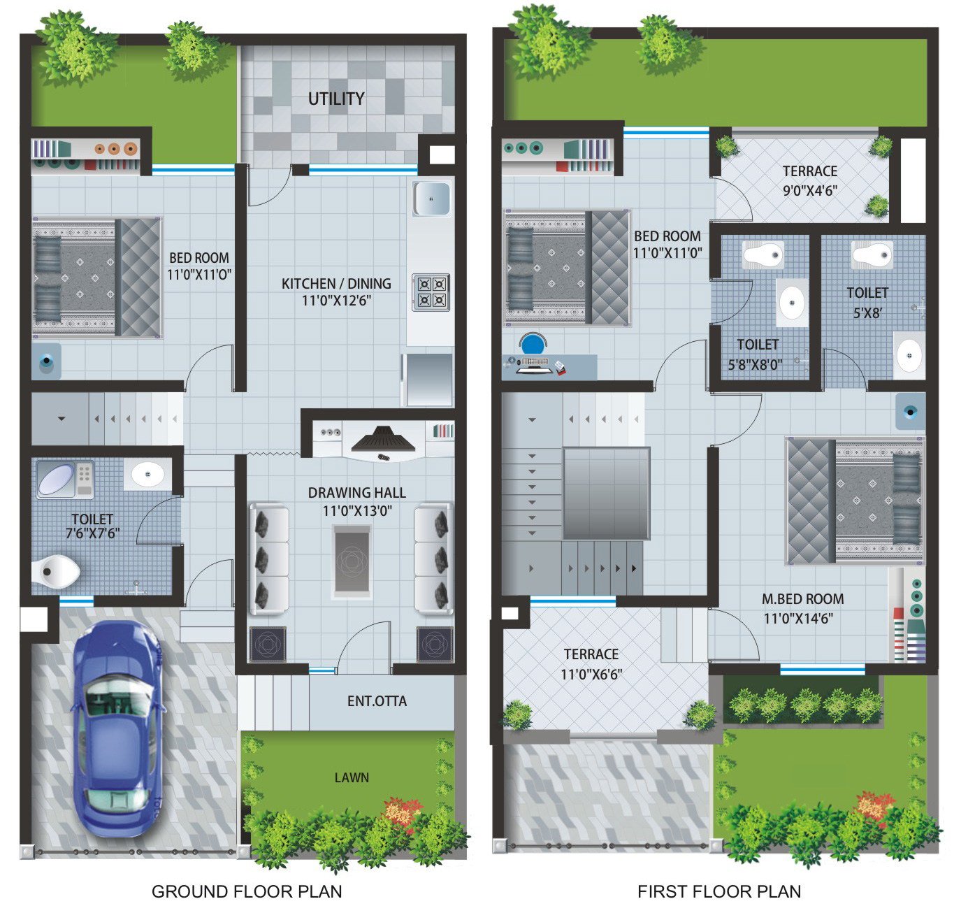 Row House Plans